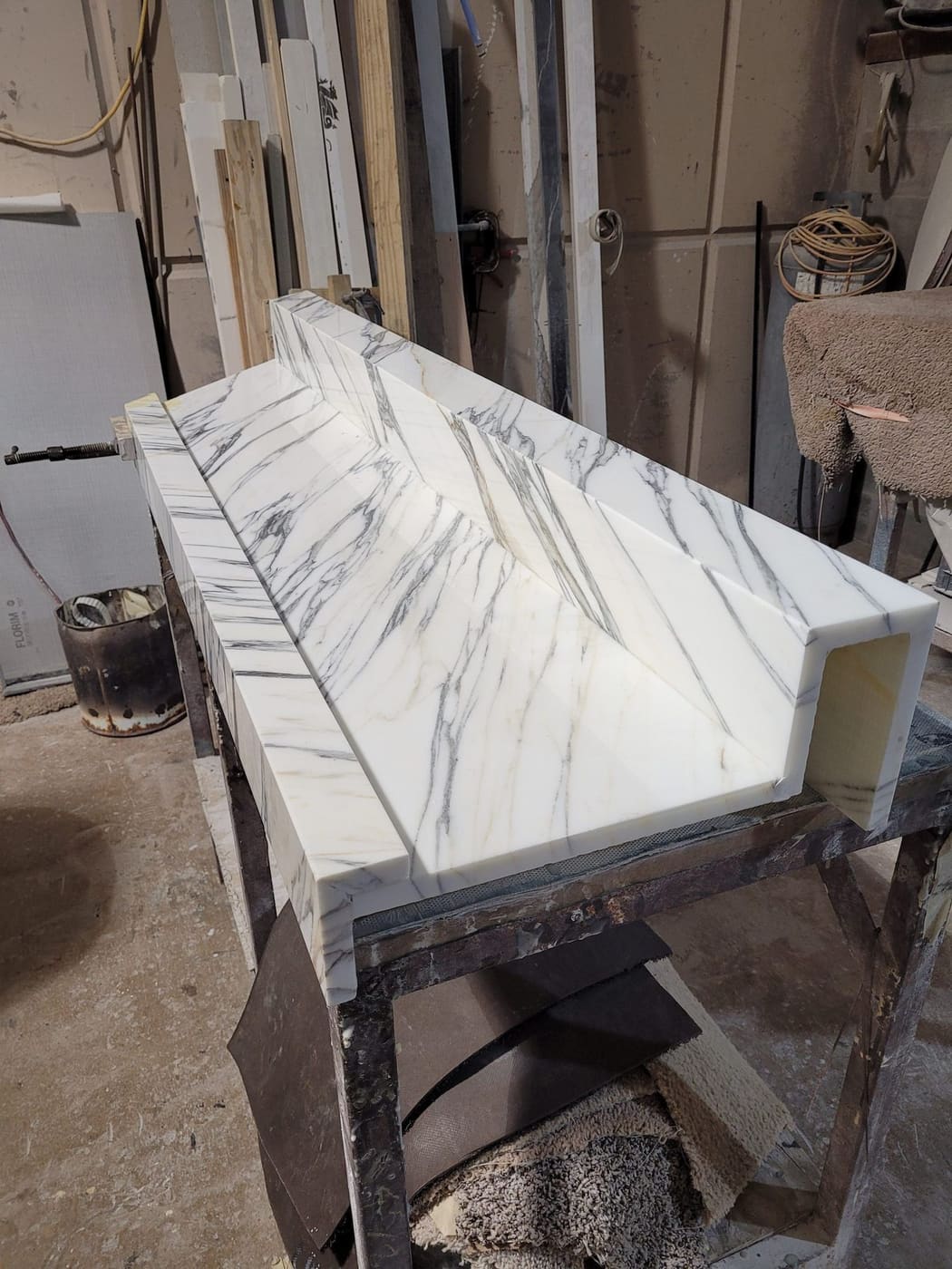 CNC cutting marble in-house at the Cangelosi Company shop
