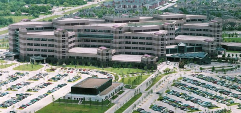 VA Houston healthcare facility stone by Cangelosi Company
