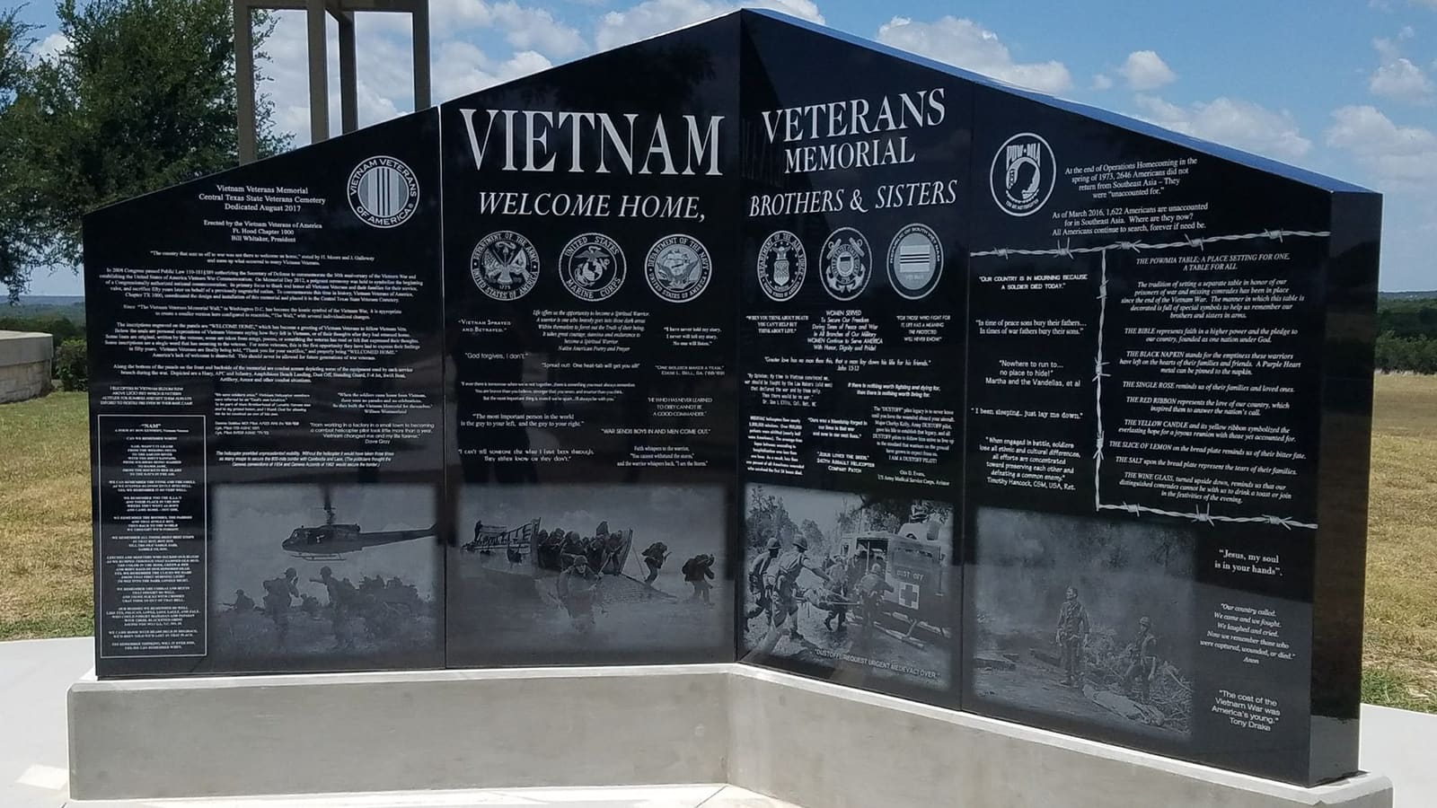 Killeen Vietnam veterans memorial stone by Cangelosi Company